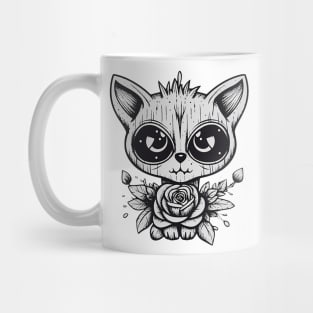 Angry flower raccoon Mug